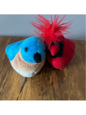 Wild Republic Bird Plush Lot Cardinal Bluebird Stuffed Animals 2 Pack